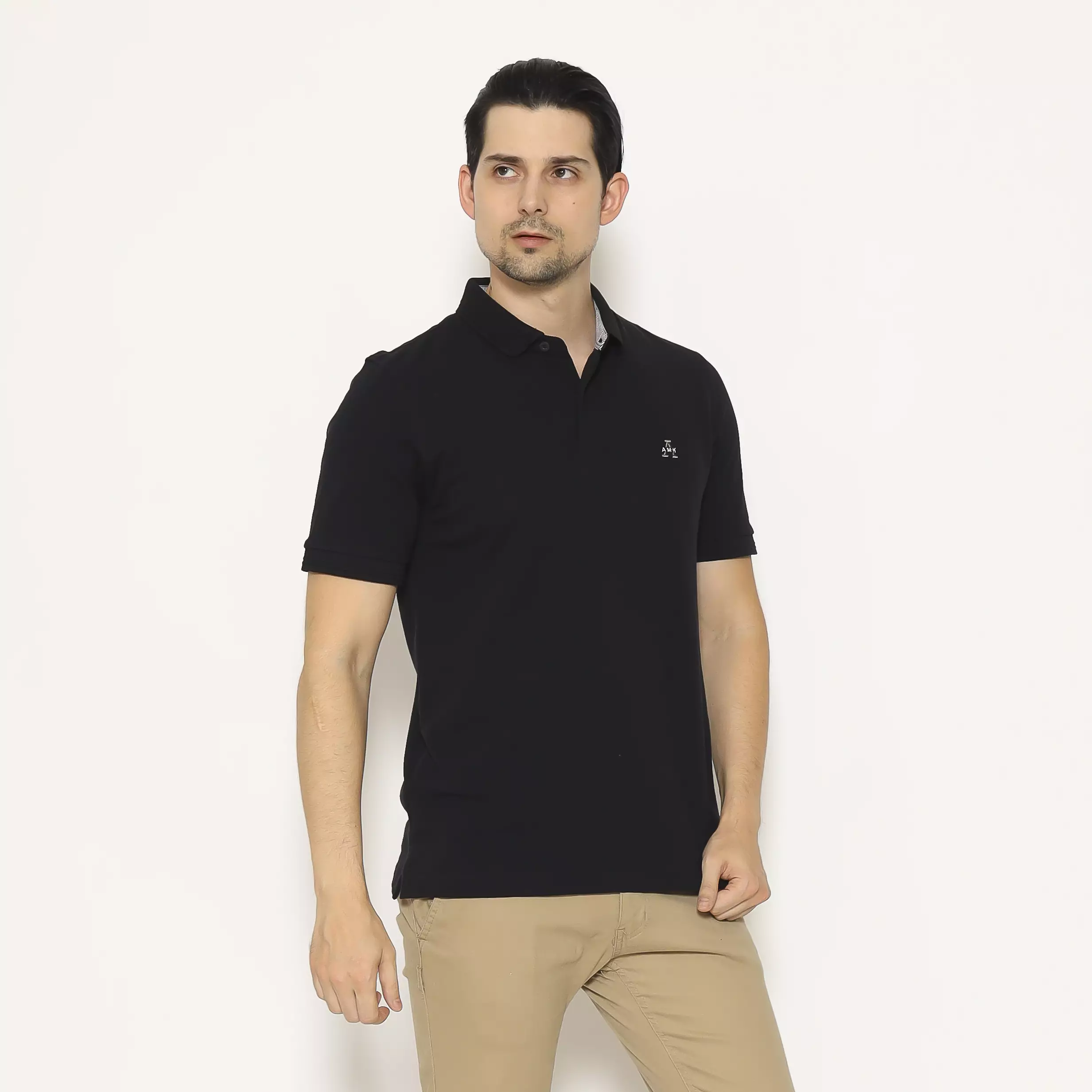 AMK Kaos POLO Solid Lengan Pendek PS ASUKA S/S Black