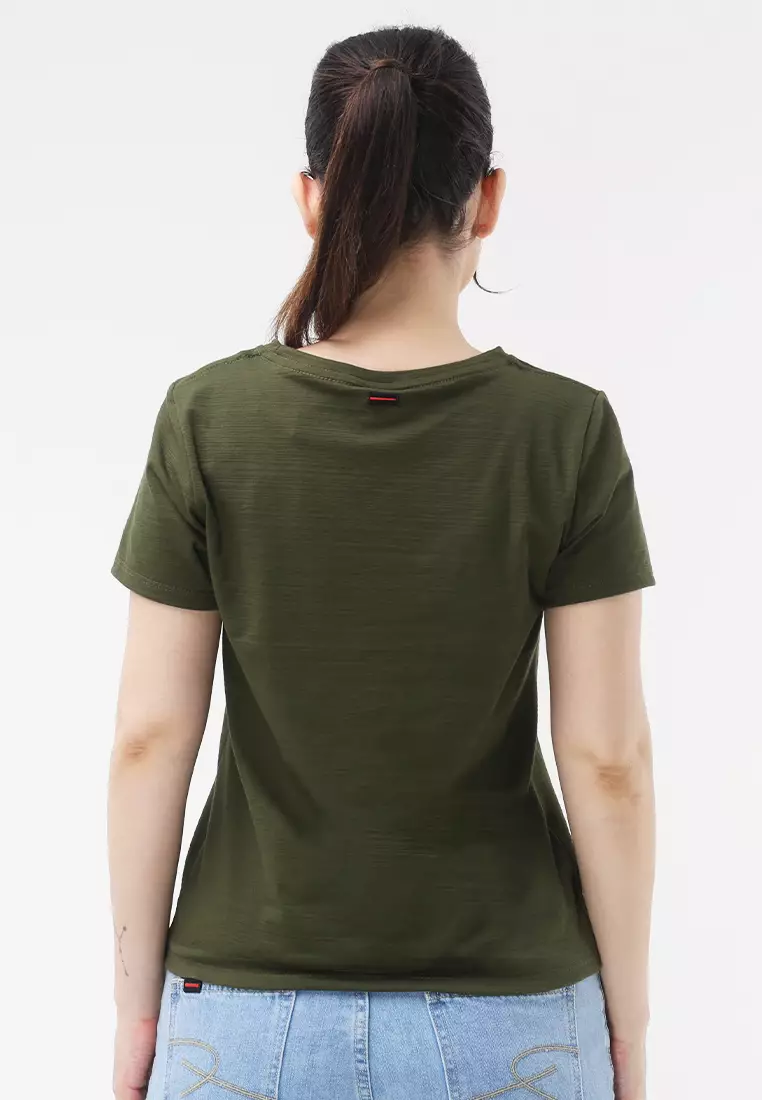 Round Neck Streaky Short Sleeve