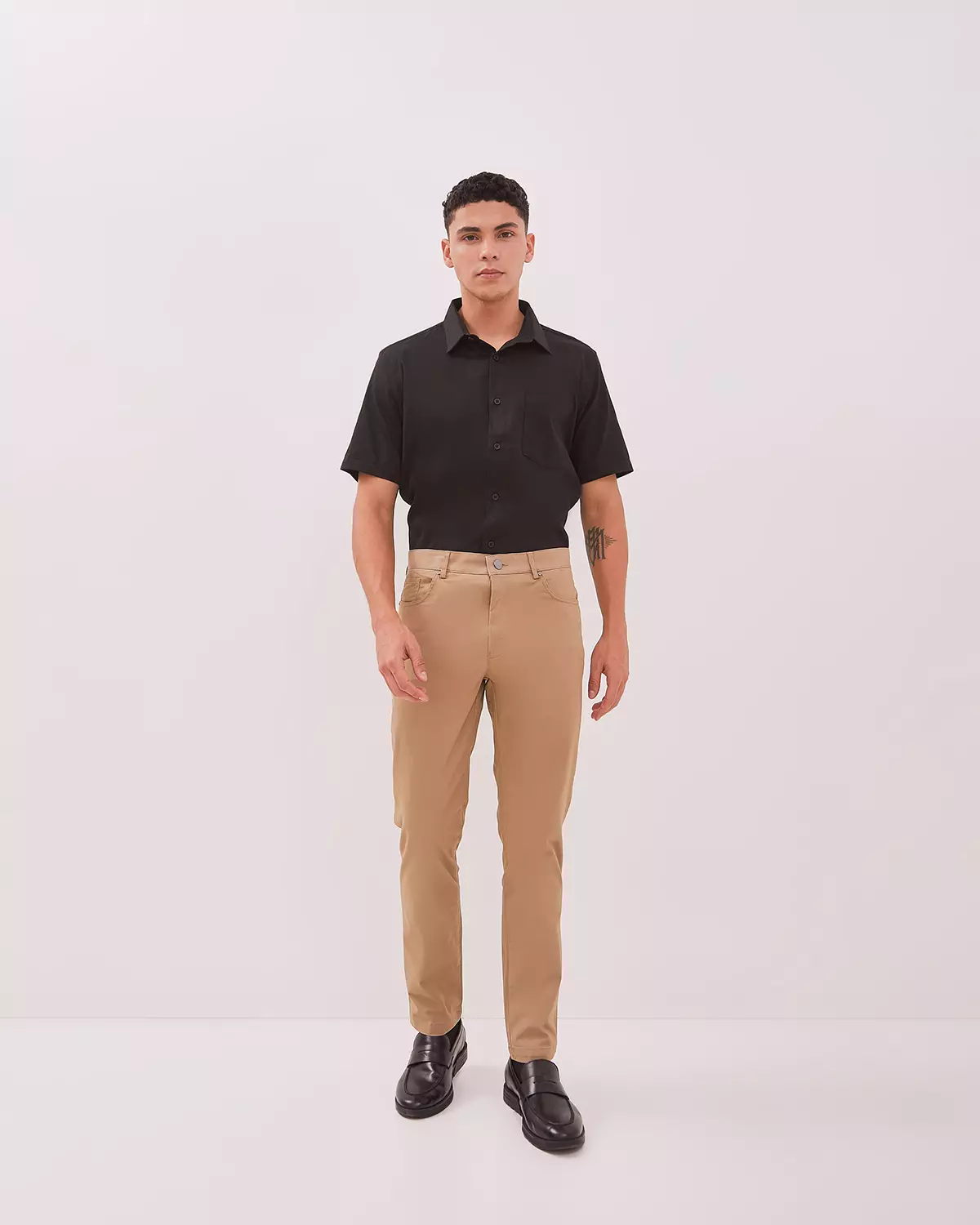 CREAM SLIM FIT CHINOS CREAM TROUSERS