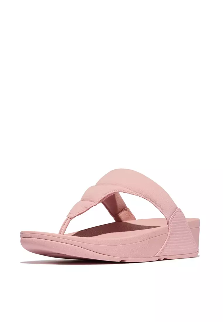 FitFlop LULU Water-Resistant Quilted Ripstop Toe-Post Sandals - Soft Blush (ID1-B48)
