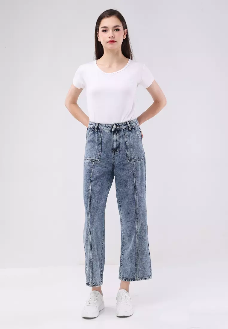 Denim Wide Leg Pants