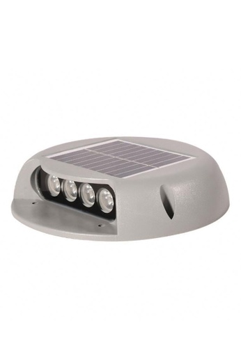 Latest Gadget grey 2 Watts Water Resistant Rechargeable Solar Floor Light With Warm White Light 0F49CESE1081EBGS_1