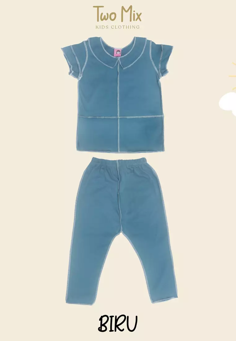 TWO MIX - Setelan Anak Bolak Balik Viral Kaos Katun - Baju Anak Cowo Cewe Kebalik 1-4 Tahun 4309