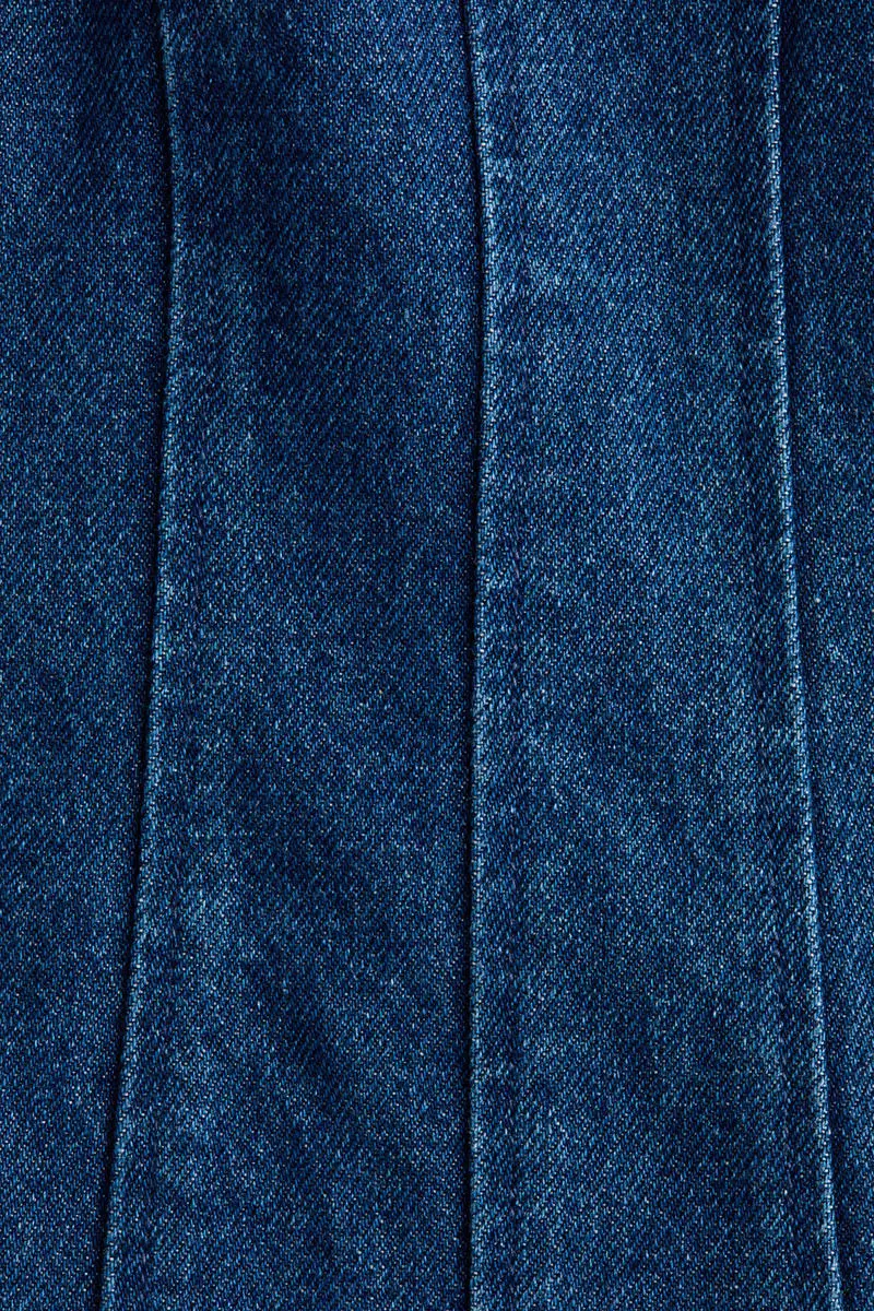 Flared-skirt denim dress