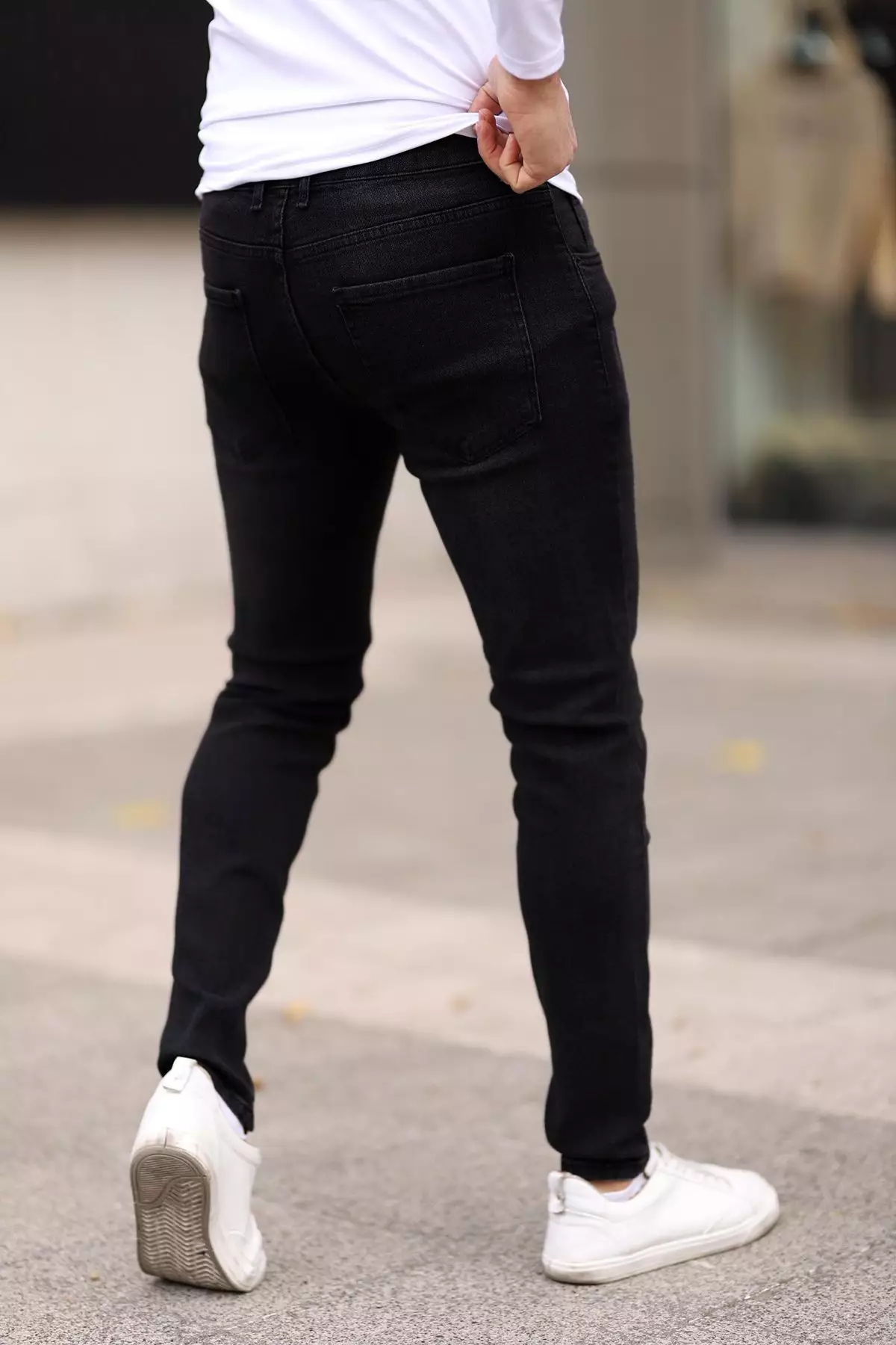 Black Jeans For Mens Slim Fit Skinny Jeans Streetwear Fashion