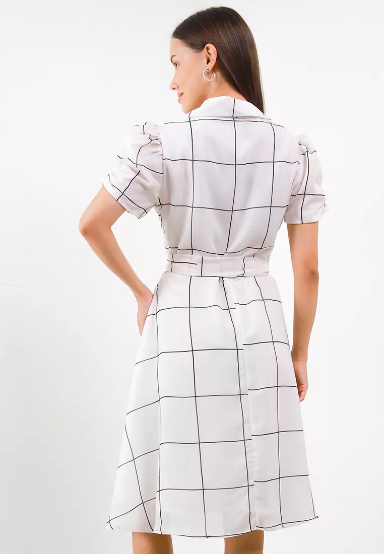 Chanira Virginia Dress-White Black
