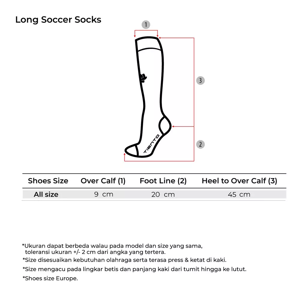 Tiento Kaos Kaki Panjang Olahraga Sepak bola Socks Soccer Green