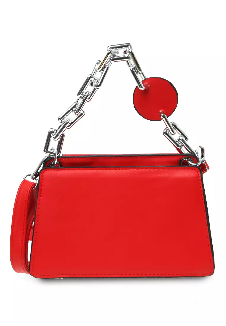 Slingbags Elegant Detail Kancing Snap Design Stylish - Merah