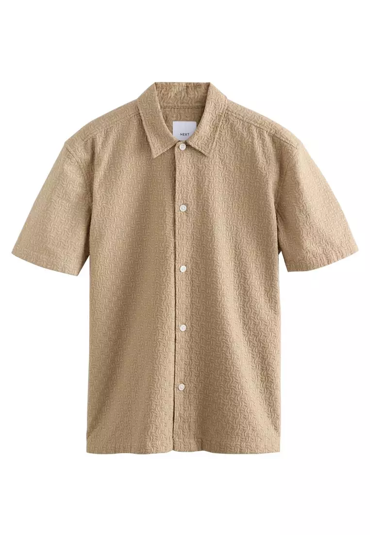 100% Cotton Waffle Texture Short Sleeve Shirt