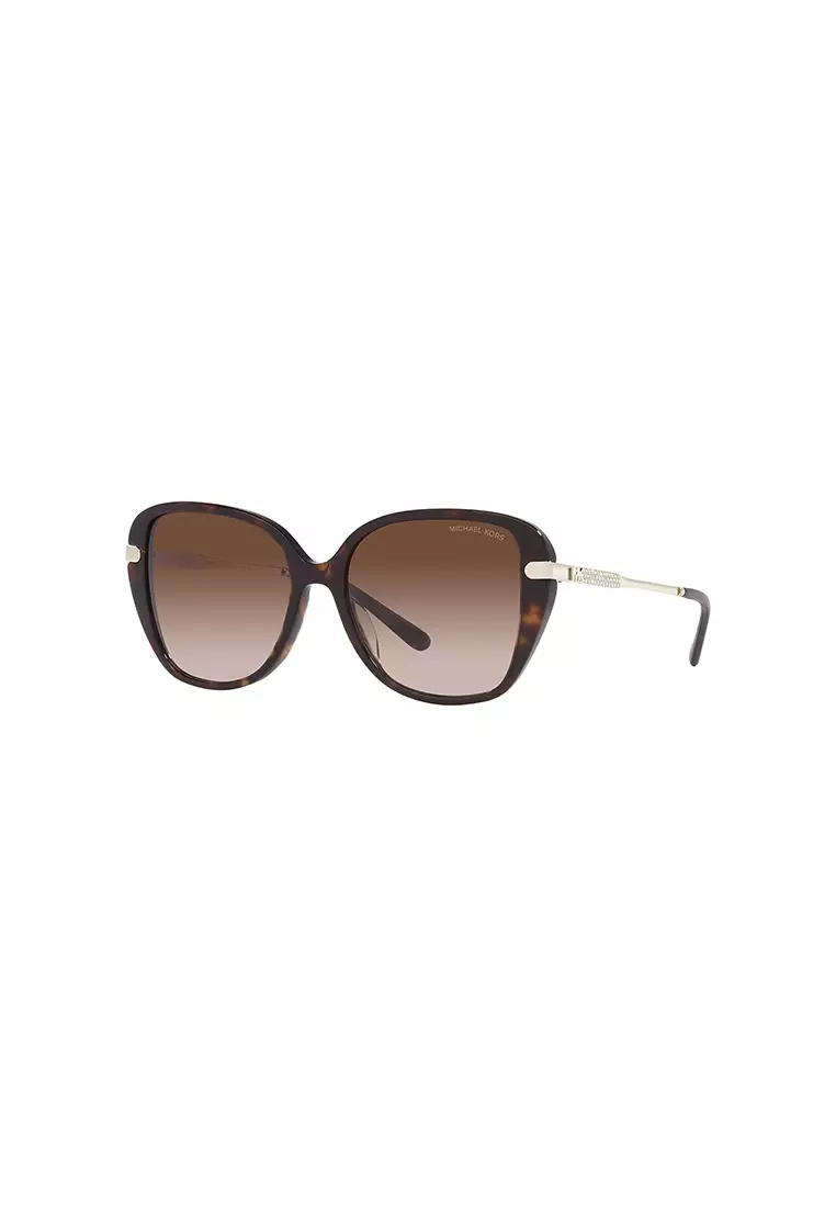 Women's Square Frame Brown Acetate Sunglasses - MK2185BF