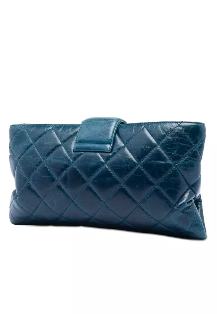 Pre-Loved Chanel Quilted Glazed Calfskin Coco Pleats Chain Clutch