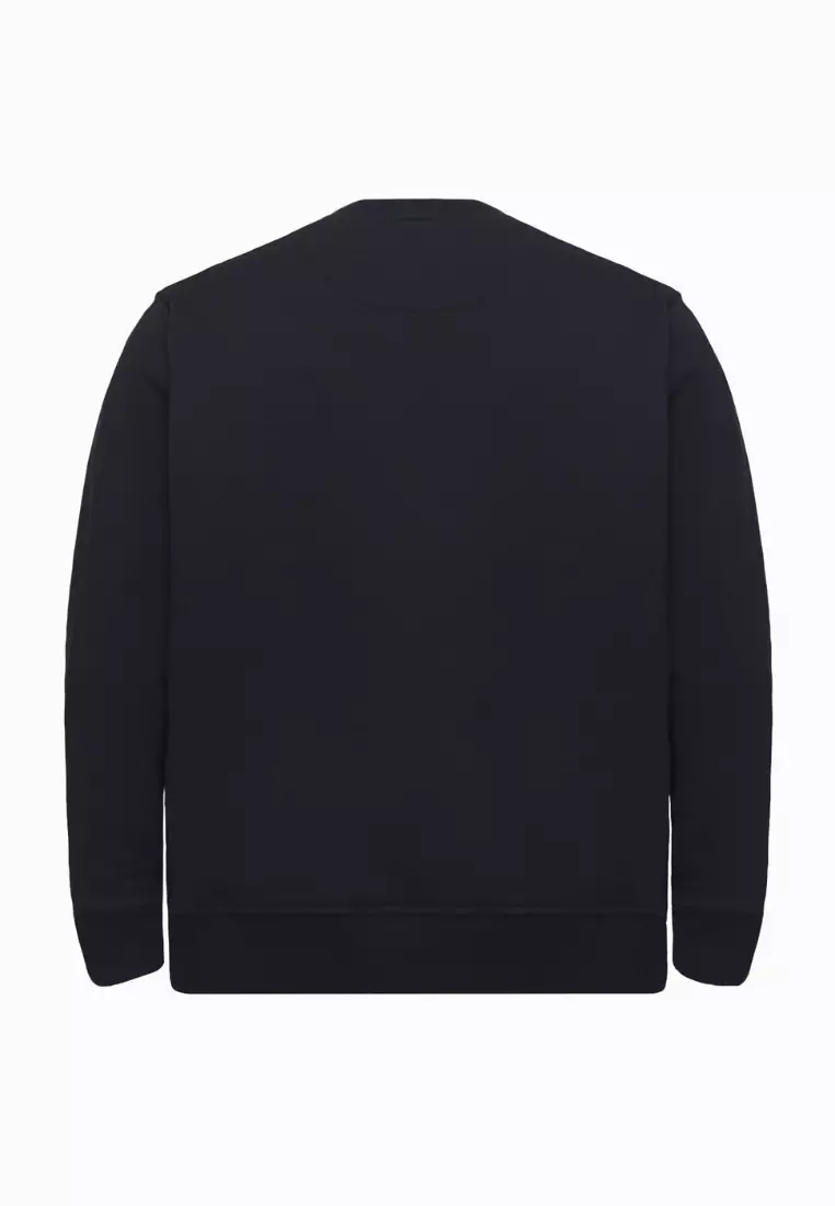 Cotton Well Coofy Crewneck Sweatshirt with Hidden Pocket Black | Sweater Polos Kantong Tersembunyi Hitam