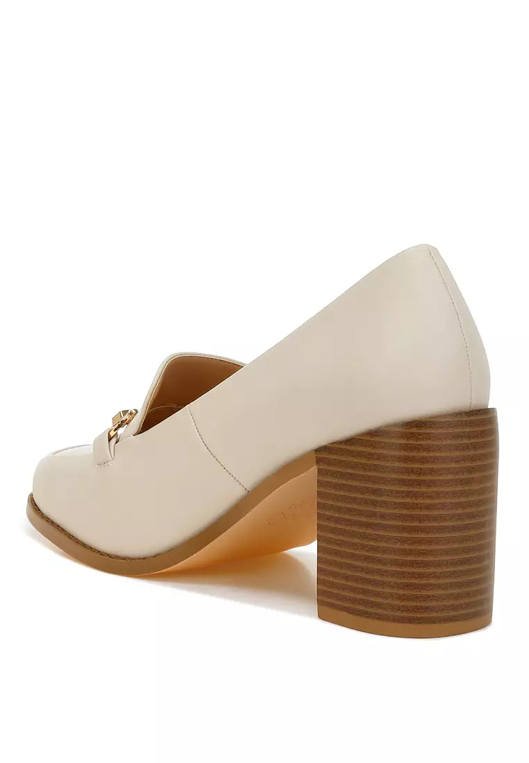 Apricot Classic Block heel Lug Loafers