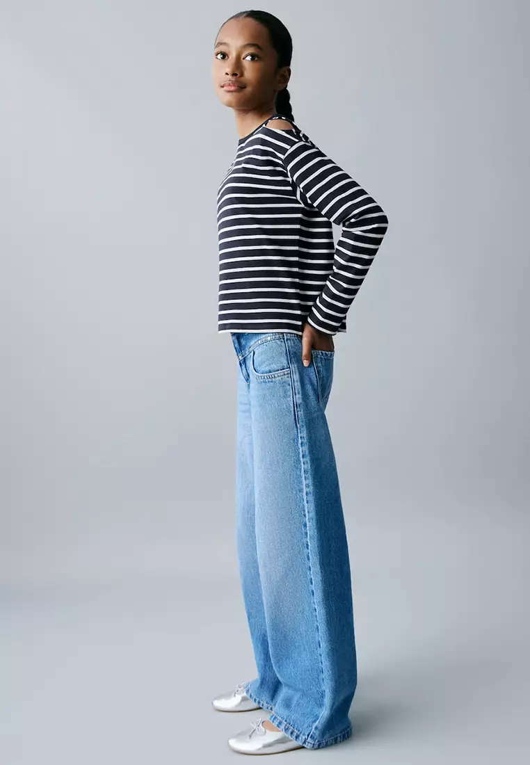 Striped T-Shirt With Cut-Out