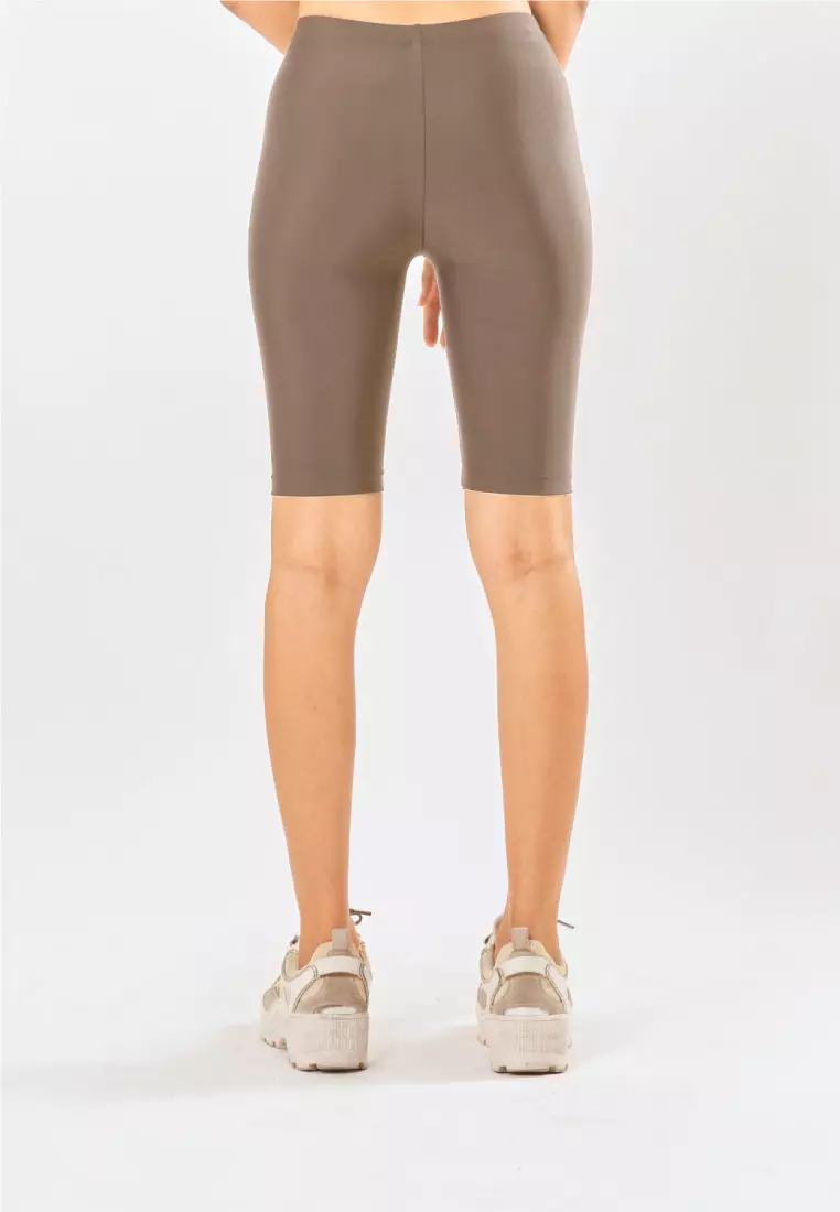 Women Biker Pants Nylon - Mocha