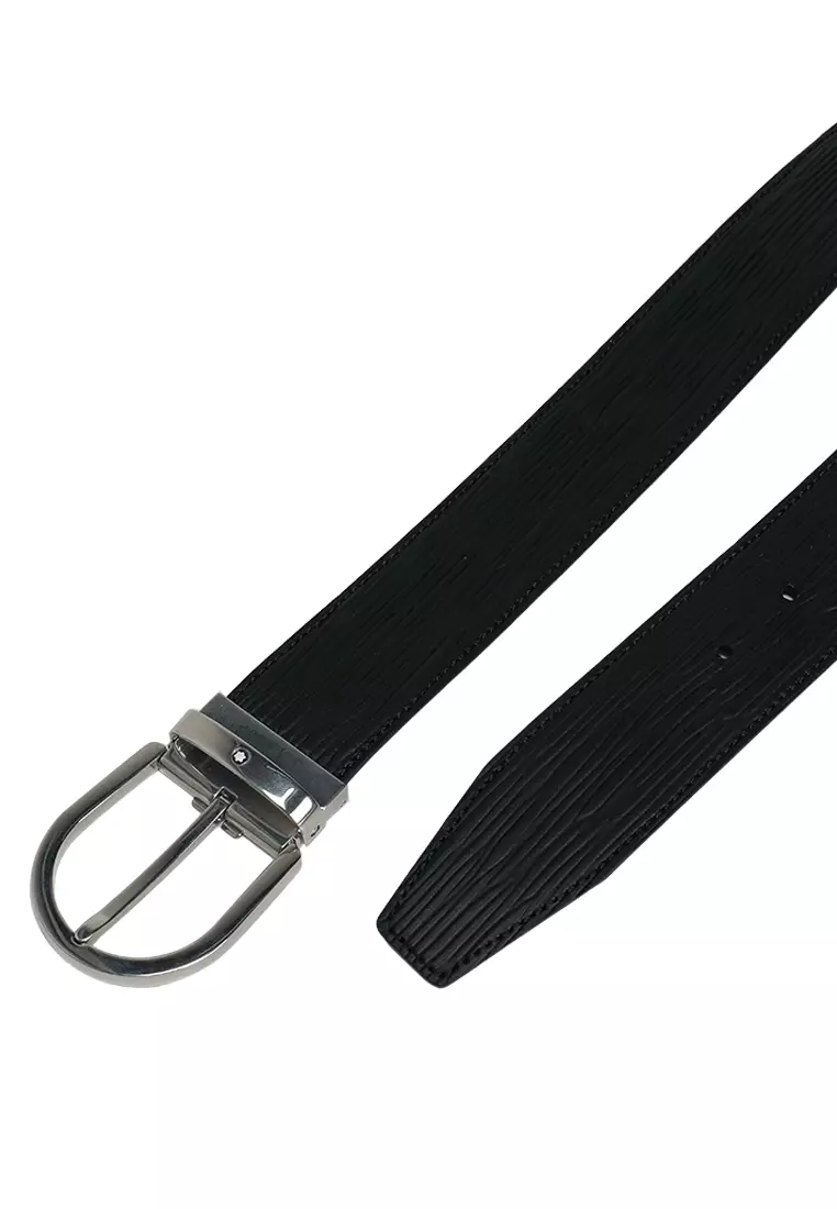 Horseshoe Buckle Printed Leather Belt 40mm (tr)