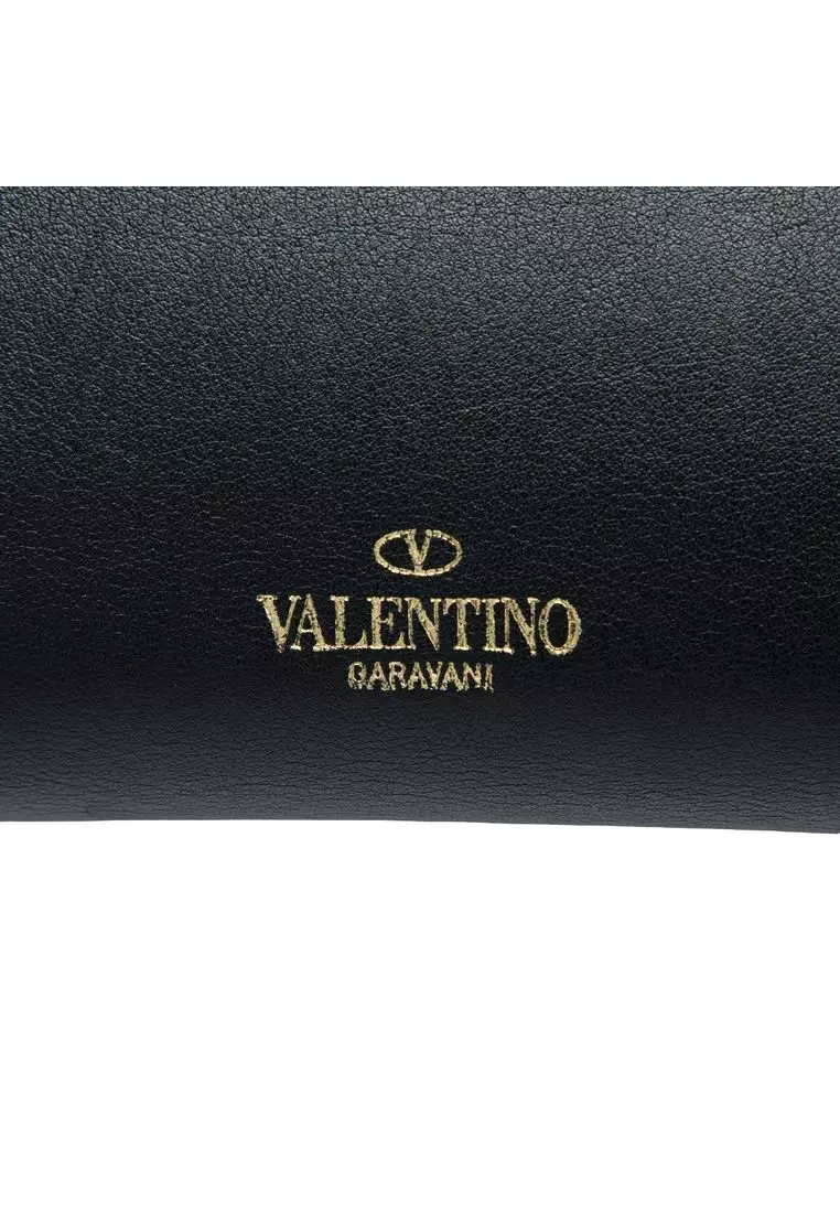 Pre-Loved Valentino Bicolor Leather Rockstud Wallet On Chain