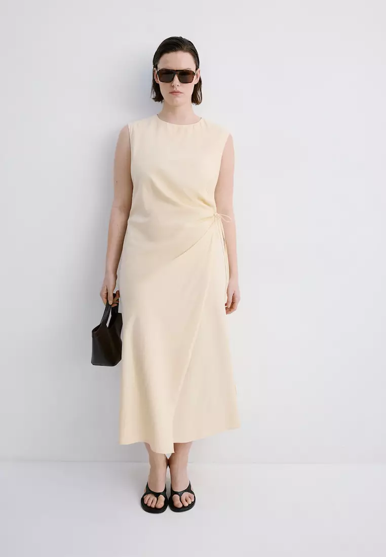 Wrap Midi-Dress With Knot