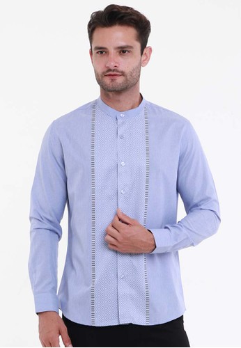 Maginot blue KOKO BARAAQ BLUE Kemeja Casual Formal Pria Lengan Panjang LS - Baju Atasan Top Man Muslim Shirt Maginot A0BCEAA6804E12GS_1