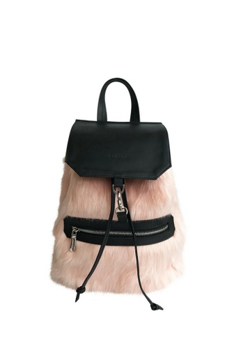 lauryn leather faux fur backpack