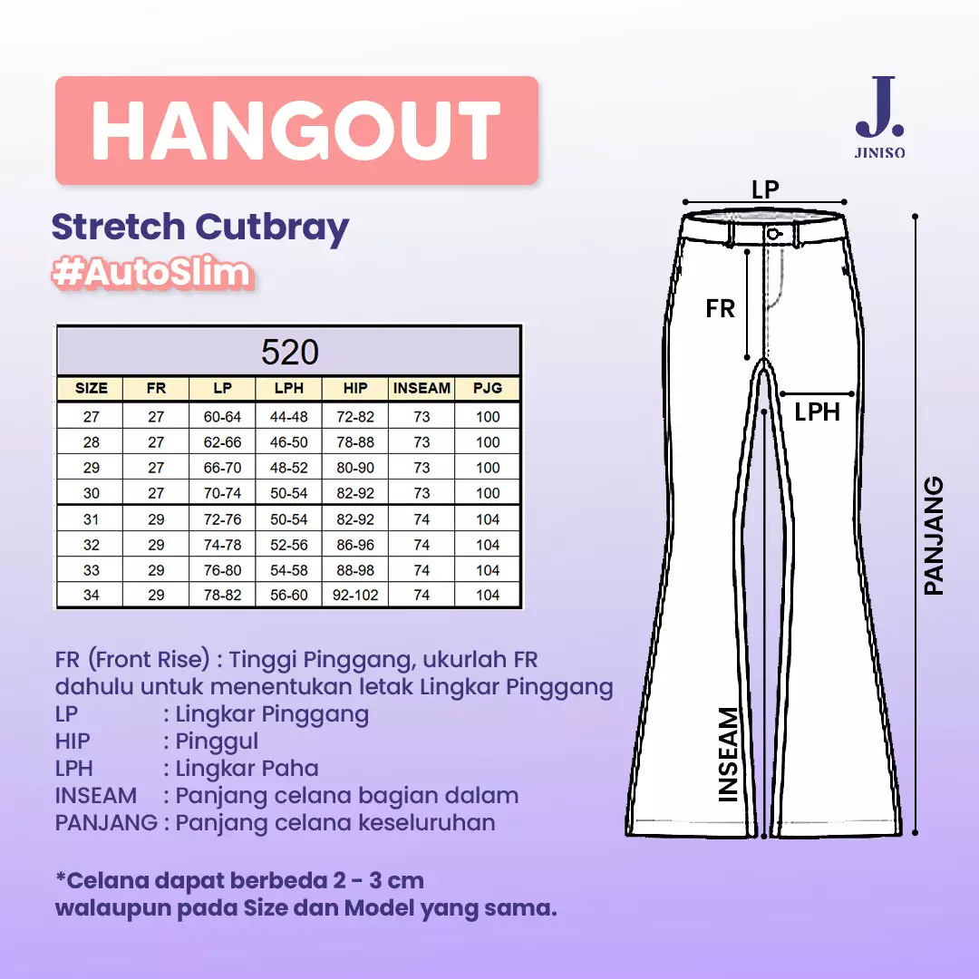 Highwaist Stretch Cutbray Jeans 520 HANGOUT