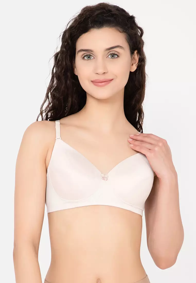 Clovia Padded Non-Wired Full Cup Multiway T-shirt Bra in Soft Pink