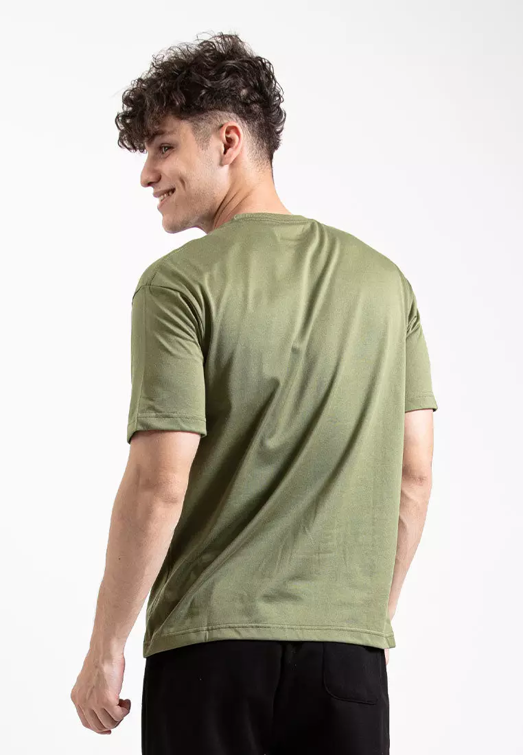 Forest Oversized Graphic Tee Crew Neck Short Sleeve T Shirt Men | Oversized Shirt Men - 621342-48Olive
