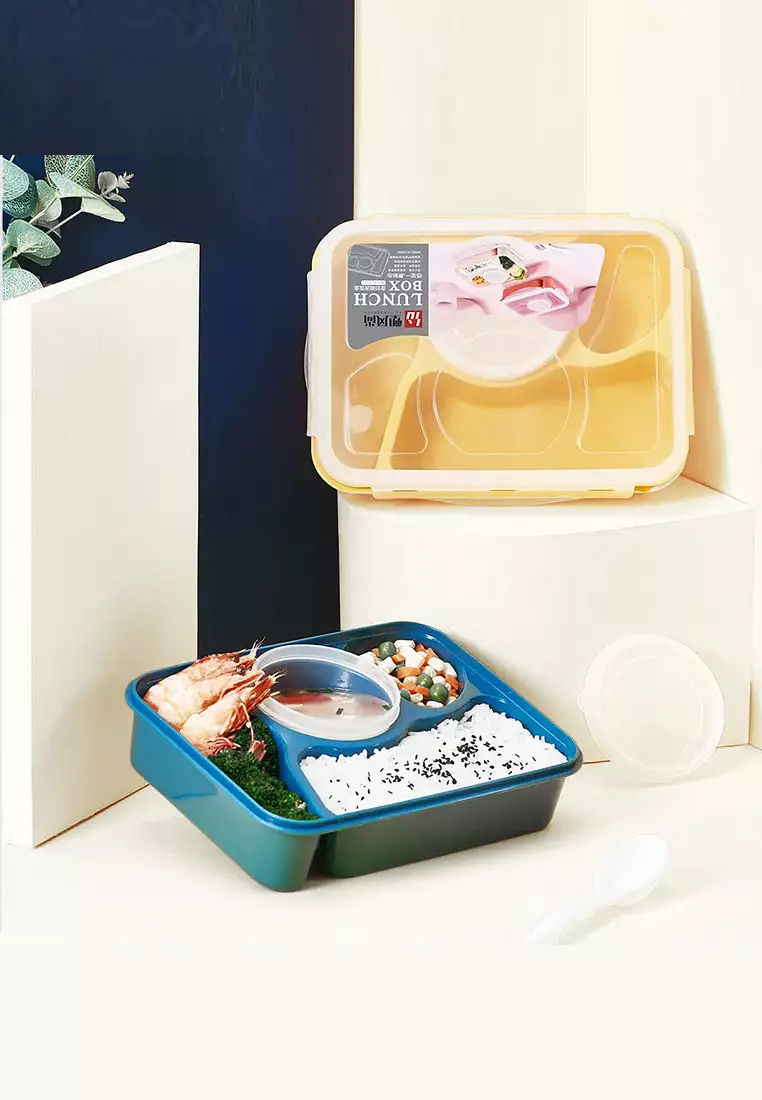 Wakakids Lunch Box 4 Sekat Kotak Makan Bekal BPA Free Anti Tumpah 5371 Venjr Pink