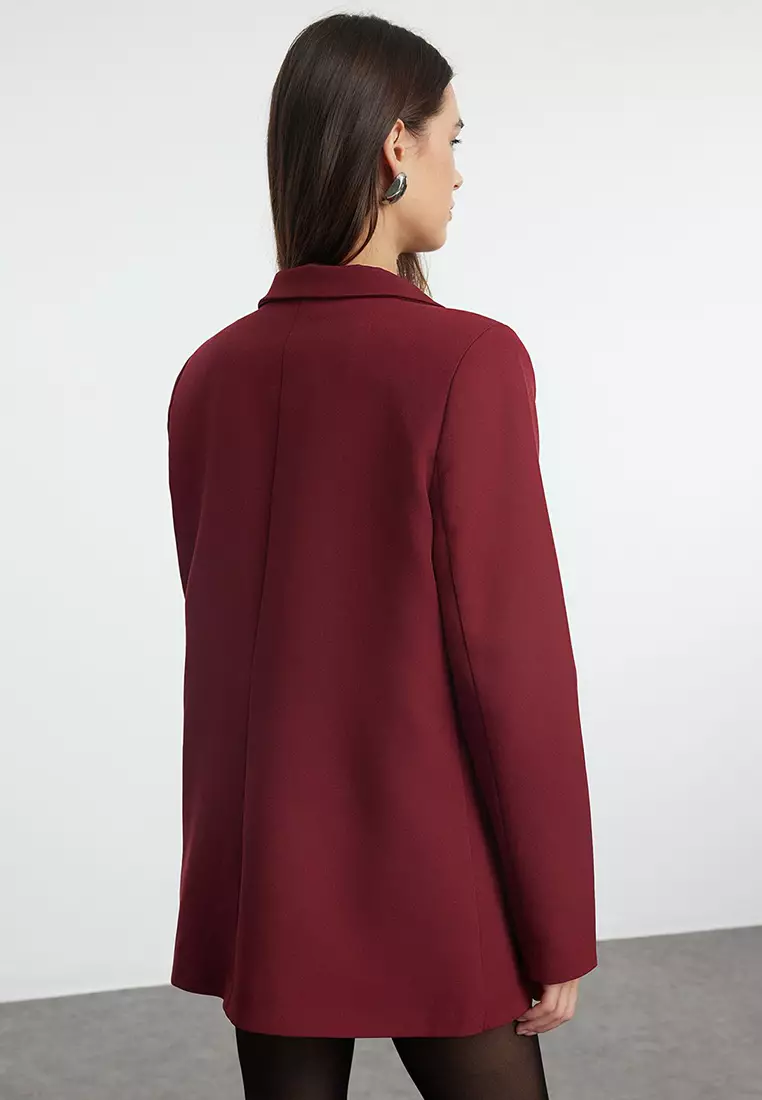 Blazer Jacket with Woven Buttons