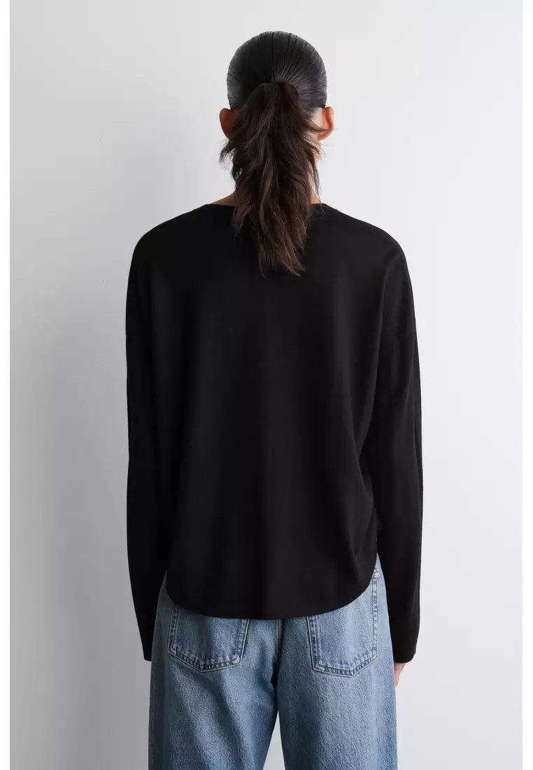 CIRCLE-CUT MERINO WOOL CARDIGAN