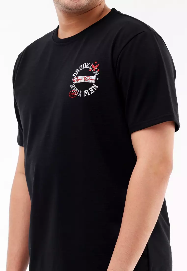 Round Neck Streaky Short Sleeves