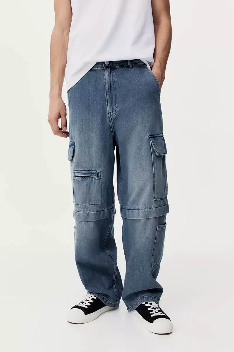 H&M Loose Cargo Denim Joggers