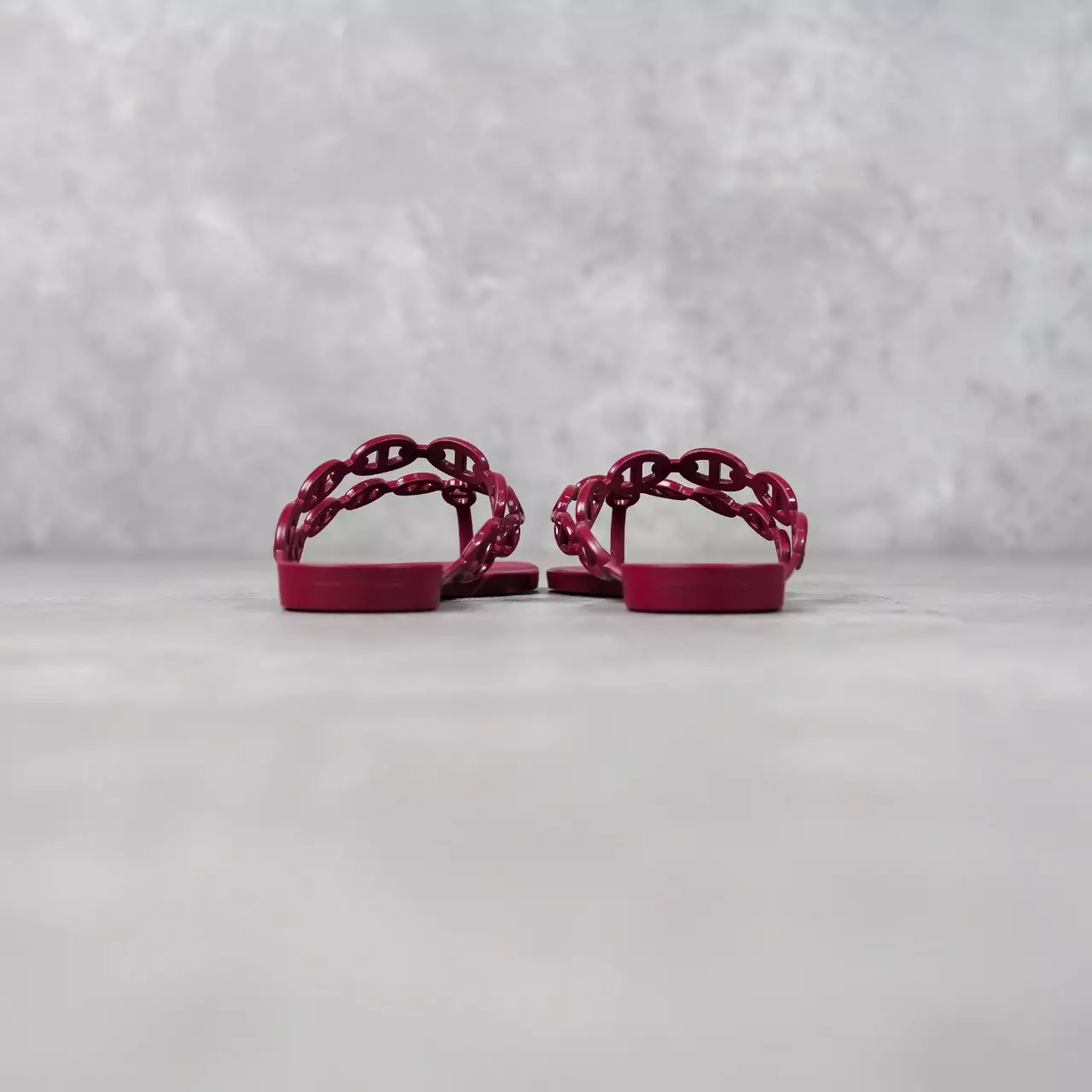 Sandal HERMES ISLAND JELLY RED WINE SANDAL 100% ORIGINAL