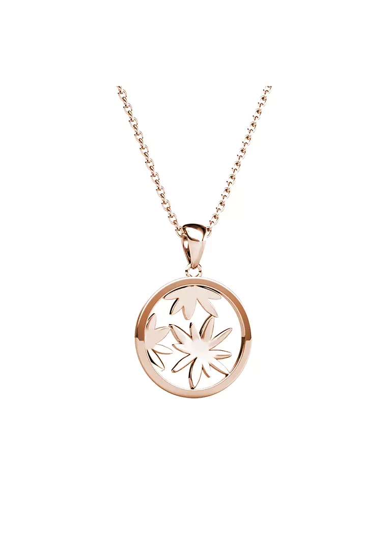 Her Jewellery Blooming Pendant (Rose Gold) - Luxury Crystal Embellishments plated with 18K Gold
