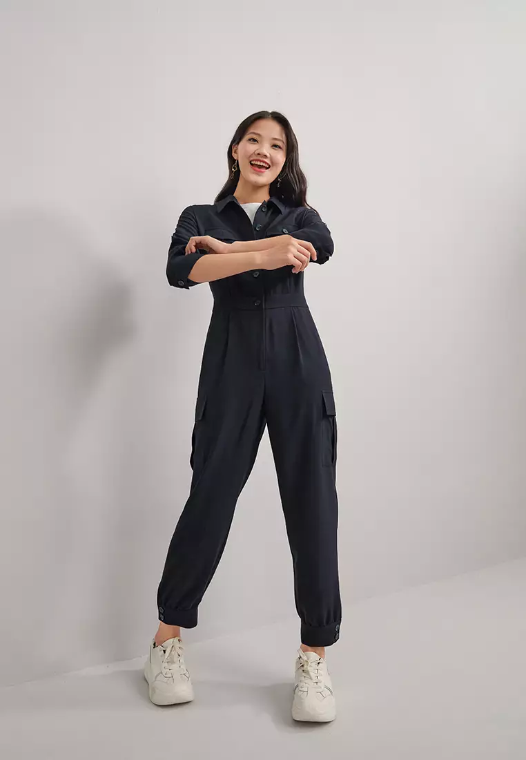 Elbow sleeve jumpsuit cheap