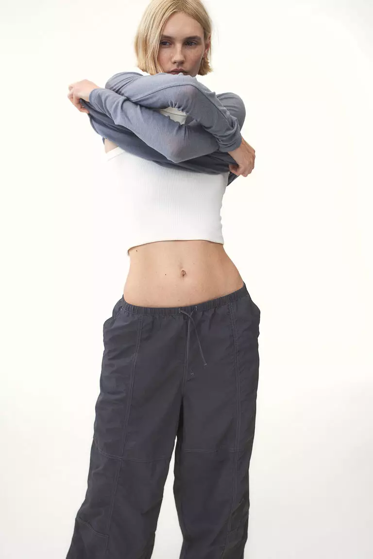 Nylon parachute trousers