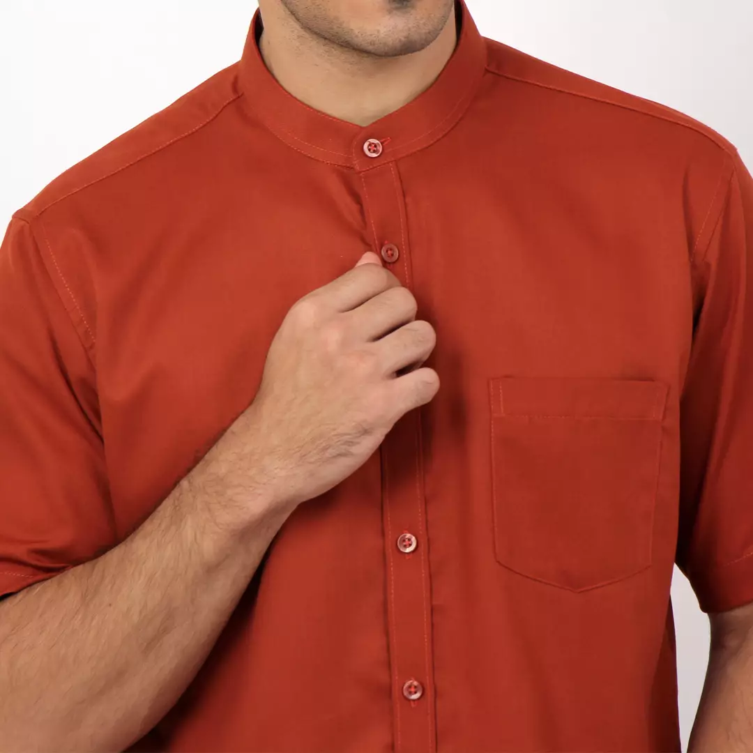 Simple Perfect Kemeja Pria Lengan Pendek Kerah Shanghai Solid Basic - 2235 Monza