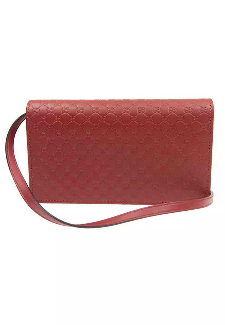 Buy Gucci Gucci Micro Guccissima Chain Wallet for Women in Red