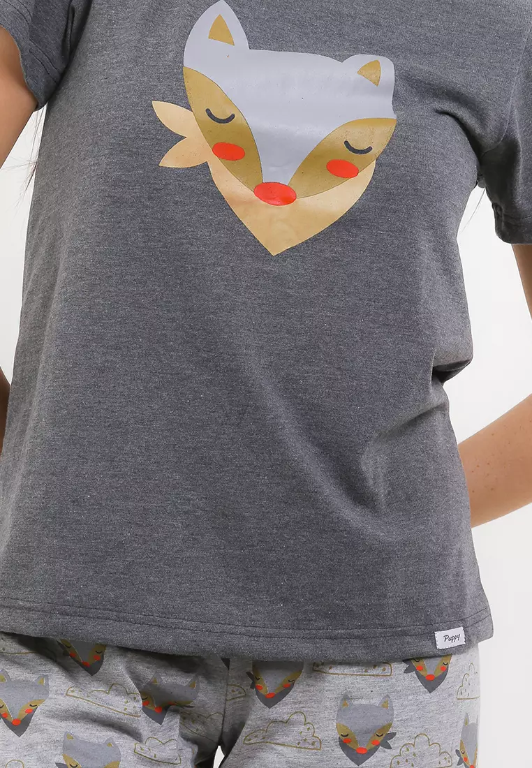 Pyjama Baju Tidur  Short Sleeve Short Pants Sleepwear