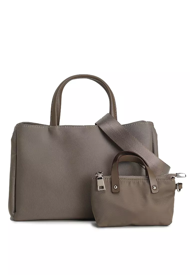 Premium Oxford Nylon Convertible Top Handle Bag With Pouch