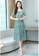 Halo green Floral Printed Chiffon Dress 55512AA237D17BGS_4