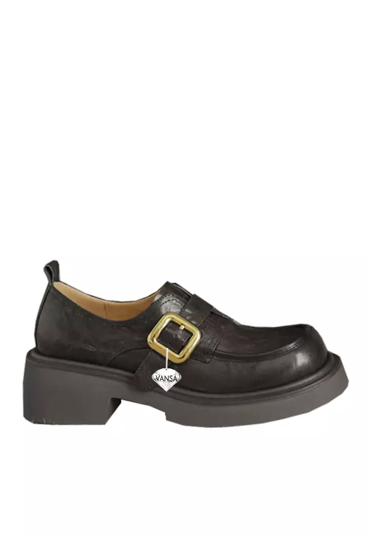 Discount on Twenty Eight Shoes  shoes - SKU: VANSA Sheep Leather Buckle Strap Platform Loafers VSW-F-6888