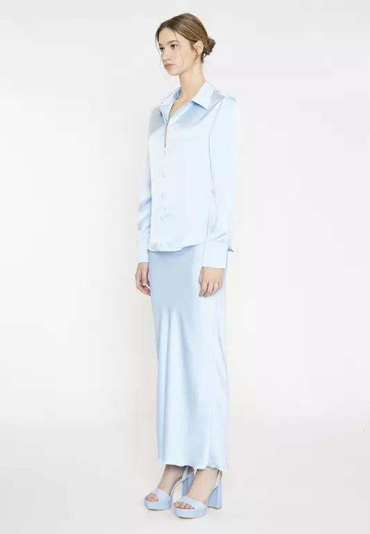 Light Blue Satin Classic Shirt