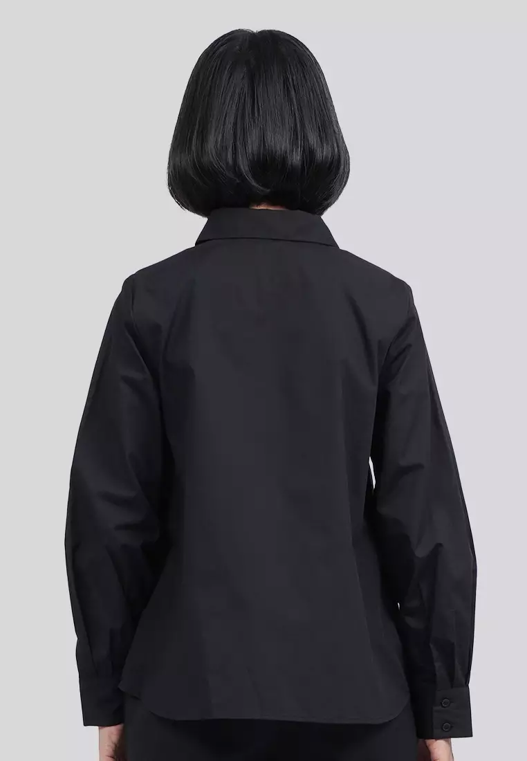 Lace Trim Long Sleeve Blouse