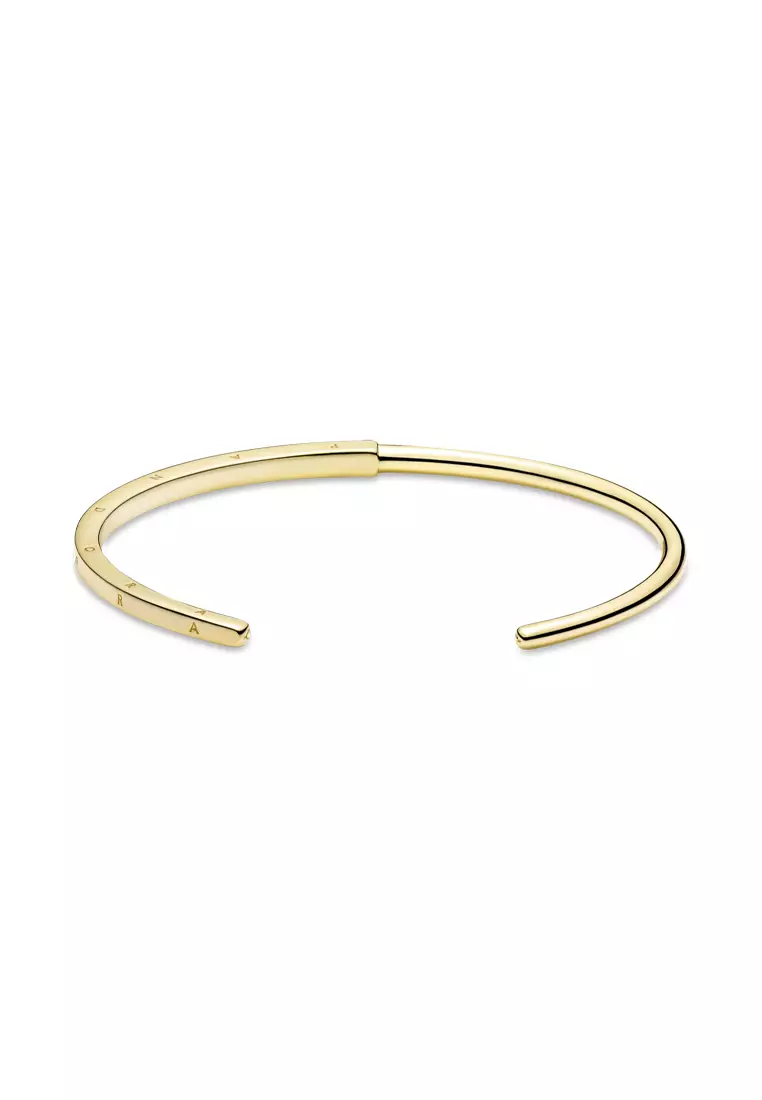 Buy PANDORA Pandora Signature I-D Bangle with 14K Gold-Plated
