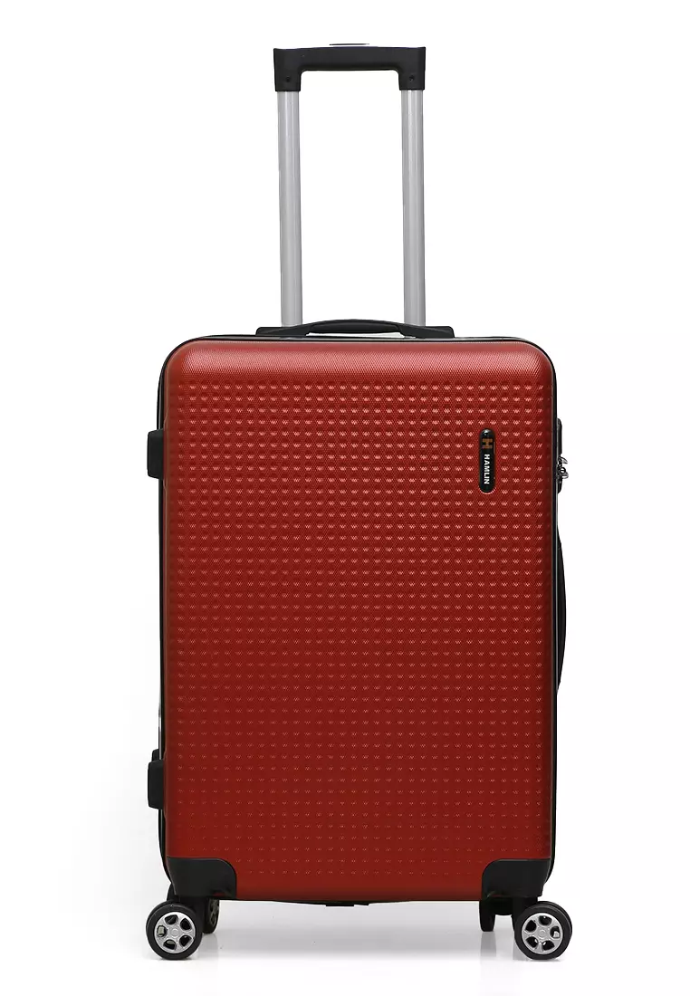 Isvara Tas Koper Hardcase One Set Unisex Large Compartment Suitcase Code Lock System Material ABS+PVC Coated ORIGINAL - Maroon