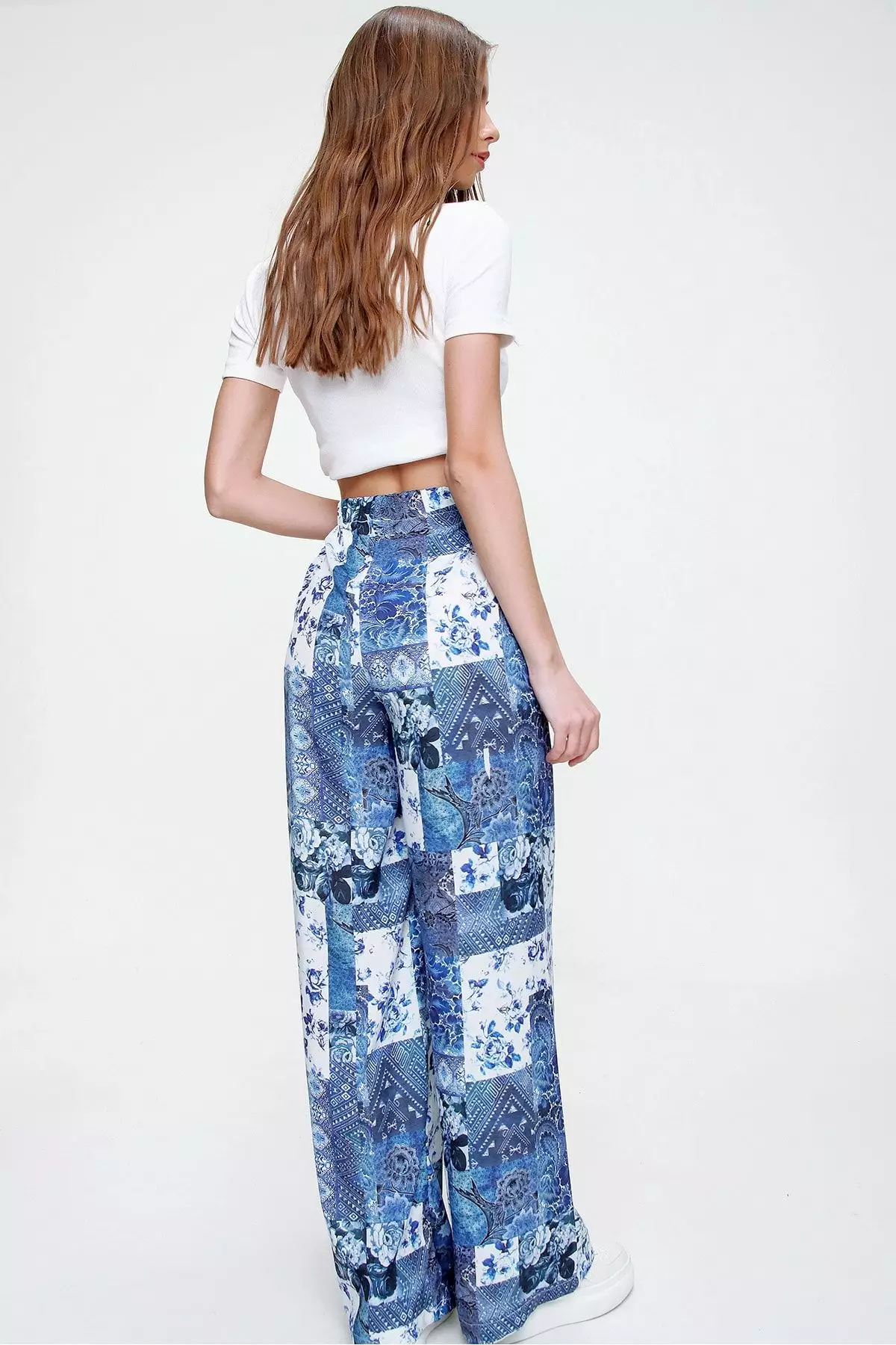 Patterned Casual Cut Trousers