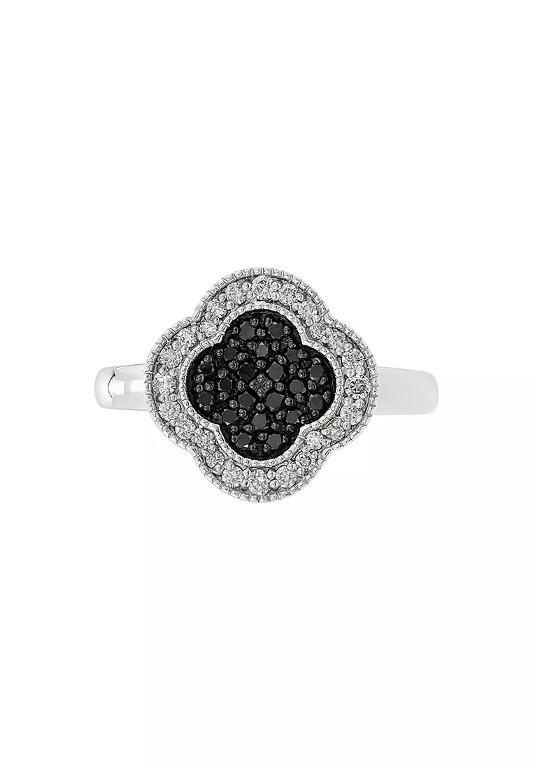 HABIB AL-ZAHRA | Black Diamond Ring in 375/9K White Gold 270550924(R)