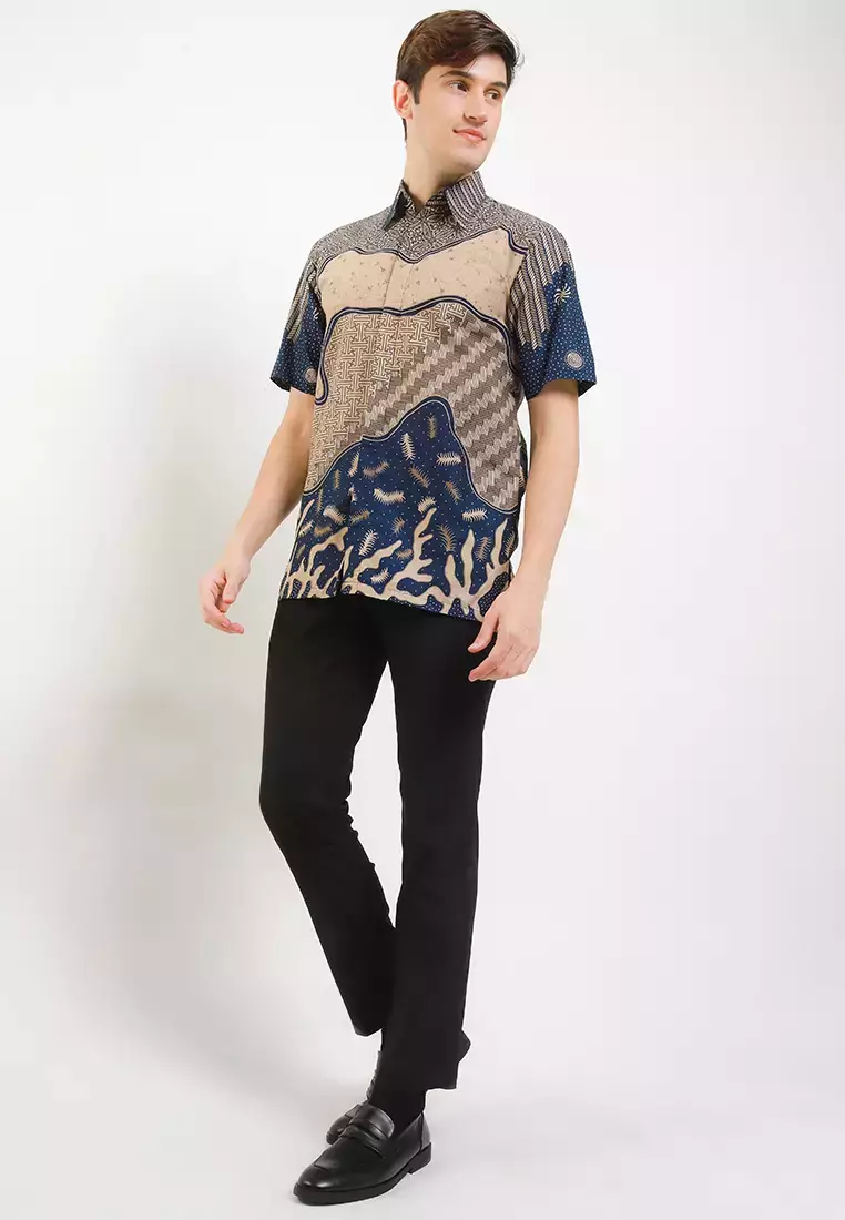 Evans Kemeja Batik Premium Pria Casual Modern Lengan Pendek