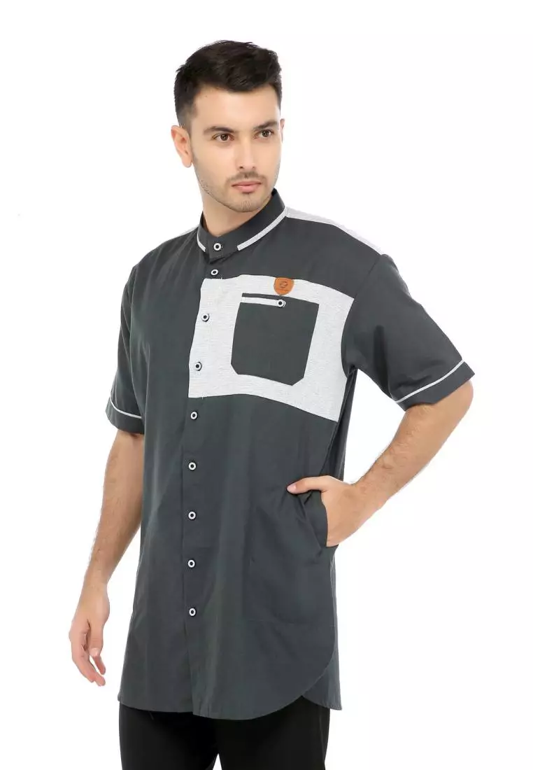 Baju Koko Gamis Muslim Pria Fawwaz - Hitam